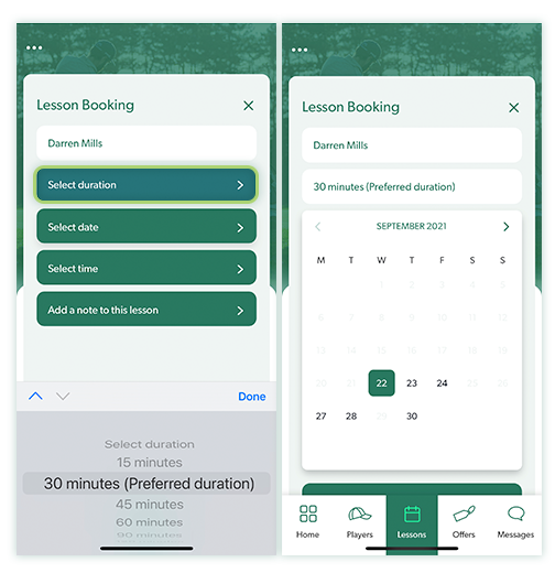 Lesson Pro Booking a lesson - Lesson Pro